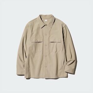 Uniqlo Beige Jersey Long Sleeve Over Shirt